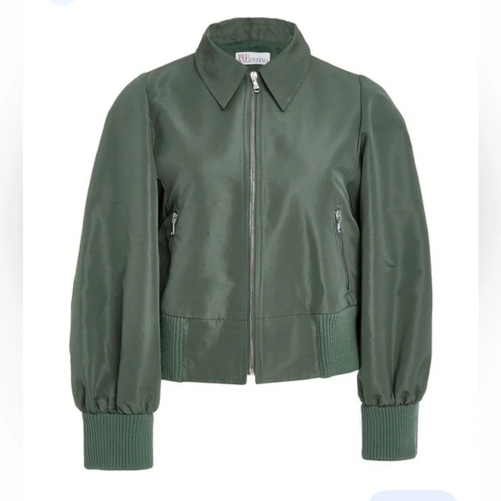 RED Valentino Satin Faille Cropped Bomber Jacket ✨ Size Small / IT 40 - Picture 11 of 12